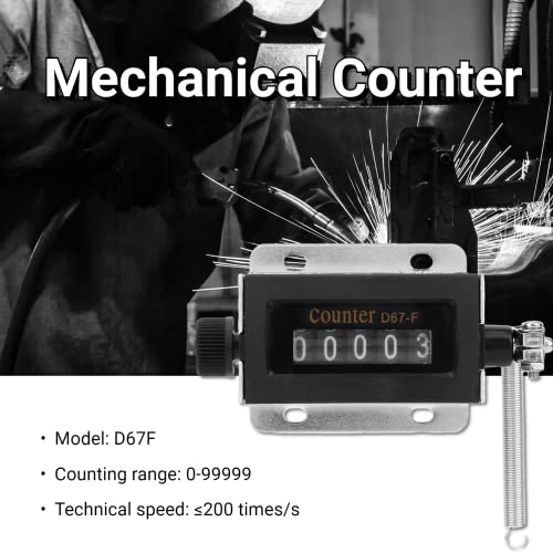 Image of 5 Digit Mechanical Counter, 0-99999 Resettable Manual Hand Pull Stroke Tally Counter, Professional Mechanical Arithmometer Counter for Textiles Machinery Winding Hill