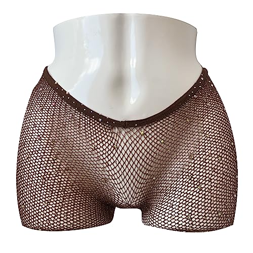 Image of V-Cut Skintone Gold Glitter Fishnet Stockings | VCUT Carnival Tights for Black and Brown Skin Women