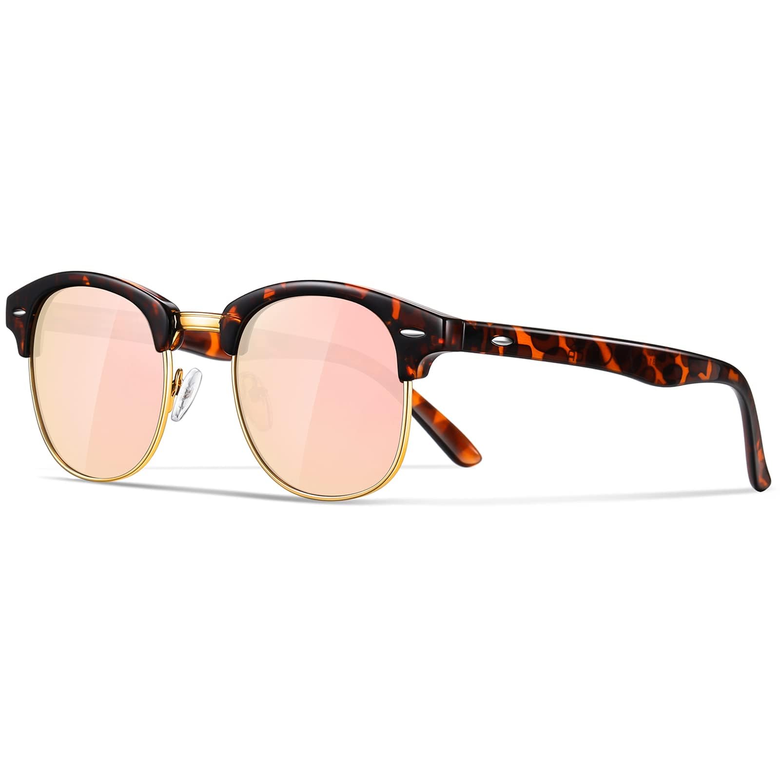 Occhsouo Polarisierte-Halbrahmen-Sonnenbrille-Unisex-Sonnenbrille-Herren-Damen Klassische Retro UV400 Schutz Rechteckig Sonnen brille Metallrahmen Autofahren Reisen