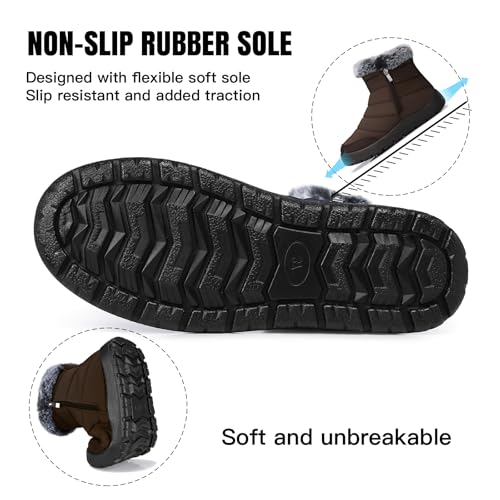 SHIBEVER Winter Boots For Women Snow: Warm Fur Lined Waterproof Ankle Boots - Outdoor Walking Non Slip Booties3