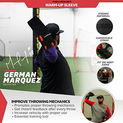 Powernet German Marquez Pitching Sleeve | Baseball Sock Trainer | Simulates A Towel Throwing Warm-Up Exercise | Safely Practice Full Throwing Motion Rain Or Shine | All Skill Levels #TOP1