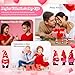 Halloscume 100 Pcs Mini Valentines Gnomes Figurines to Hide Small Red Love Heart Ornaments Decor Tiny Dwarf Gnomes Gifts for Women Anniversary Bride Show Wedding Decorations