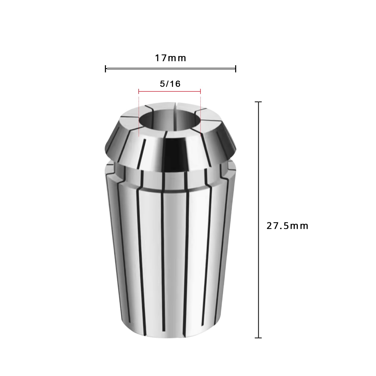Juego de 4 pinzas de resorte ER16 de 1/8", 1/4", 5/16", 3/8" para máquina de grabado CNC y herramienta de torno de fresado, pinzas de grabado