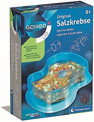 Clementoni Galileo Lab Original Salzkrebse | Züchten & Beobachten von Urzeitkrebsen für kleine Forscher - Biologie zum Anfassen - Spielzeug für Kinder ab 8 Jahren, 69937