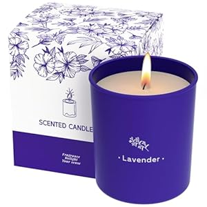 Lavender Candles for Home Scented, 8 oz Scented Candles Present, Purple Jar Candles, Soy Candles for Women, 45 Hour Long-Lasting Burn Scented Candles for Birthday – 1 Pack