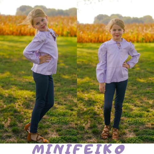 Little Girl Long Sleeve Casual Shirt for 6-12 Years3