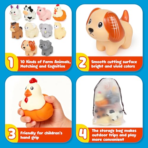 Image of Montessori Farm Animals for Toddlers 18+Month,Early Educational Little People Animals Figurines Learning Fine Motor Matching Games Easter Basket Stuffers Gift for Boys Girls