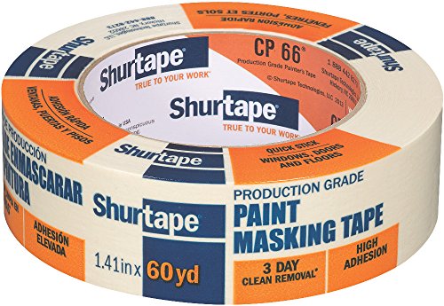 Shurtape Cp 66 Contractor Grade, High Adhesion Masking & Painter's Tape, 36Mm X 55M, Natural, 1 Roll (102803) #TOP27