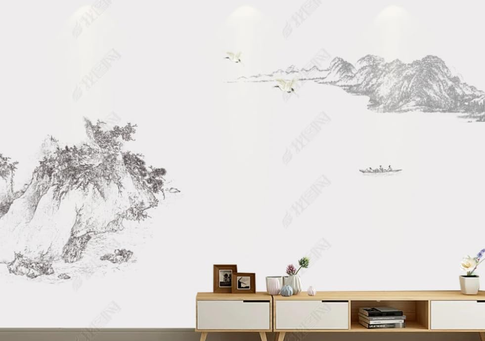 Papier peint intissé paysage architectural pour agrandir un salon avec un poster mural