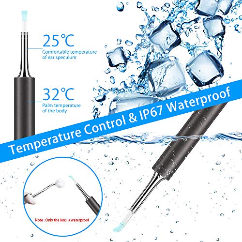VEEAPE Ear Wax Removal, Earwax Endoscope Remover Tools Ear Scope Otoscope with Light Wireless Ear Camera 1080P HD with 6 LED Lights Ear Cleaner Earwax Candles for iPhone, iPad, Android Phones, Tablet