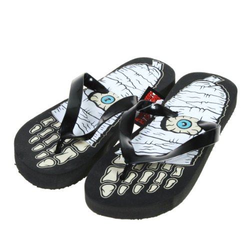 Sourpuss Monster Mummy Feet Women's Flip Flops from Clothing - Size Medium (US Size 7)