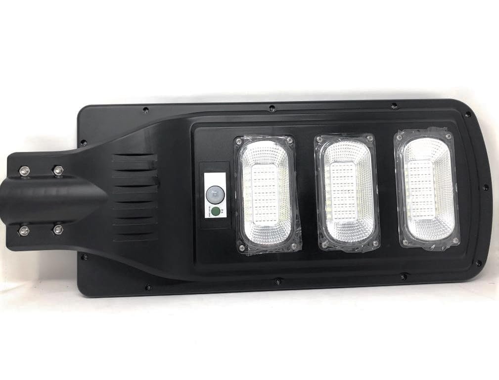 TEMPO DI SALDI Lampione Solare Led Esterno 90 W in Alluminio 63x25x7 cm con Telecomando e Sensore Crepuscolare - Faro Led Esterno con Pannello Solare Integrato impermeabile IP65 - Lampione da Giardino