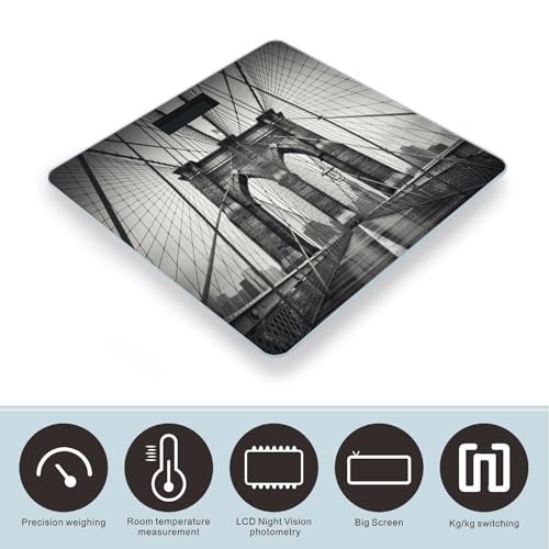 Báscula digital de baño Brooklyn Bridge con pantalla LCD miniatura 3