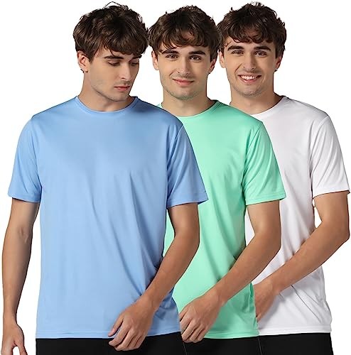 Image of INKKR Men's Short Sleeve Round Neck Dry Fit Multicolor T-Shirt Combo