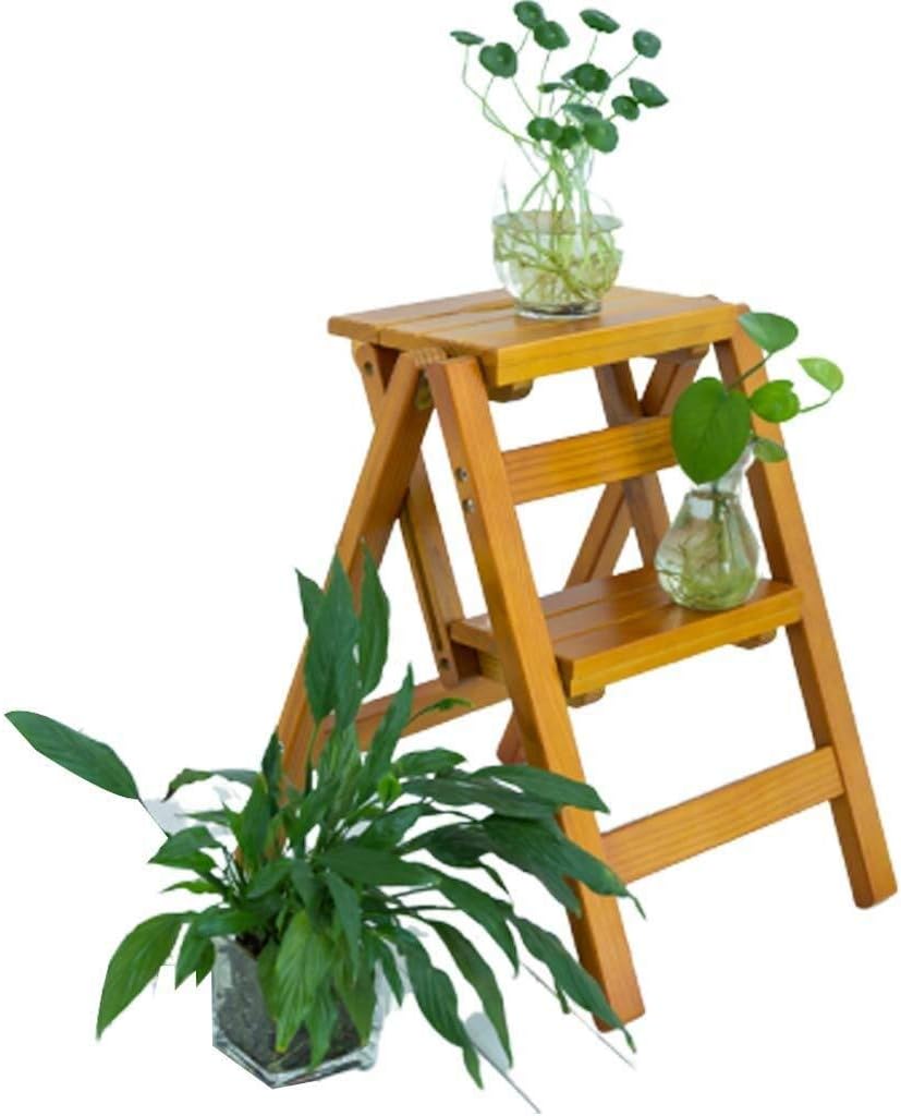 Indoor Climbing Stool, Heavy Duty Staircase Chairs Folding Step Stool Widened Wooden Climb Step Ladder Portable Shoe Bench Flower Rack（2 Step）