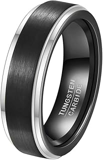 Hombre Clásico Simple Retro Versátil Accesorios Color Degradado 6MM Carburo de Tungsteno Anillo de Boda Acabado Mate Ajuste Cómodo