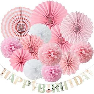 EASY JOY Geburtstagsdeko Mädchen Rosa Girlande