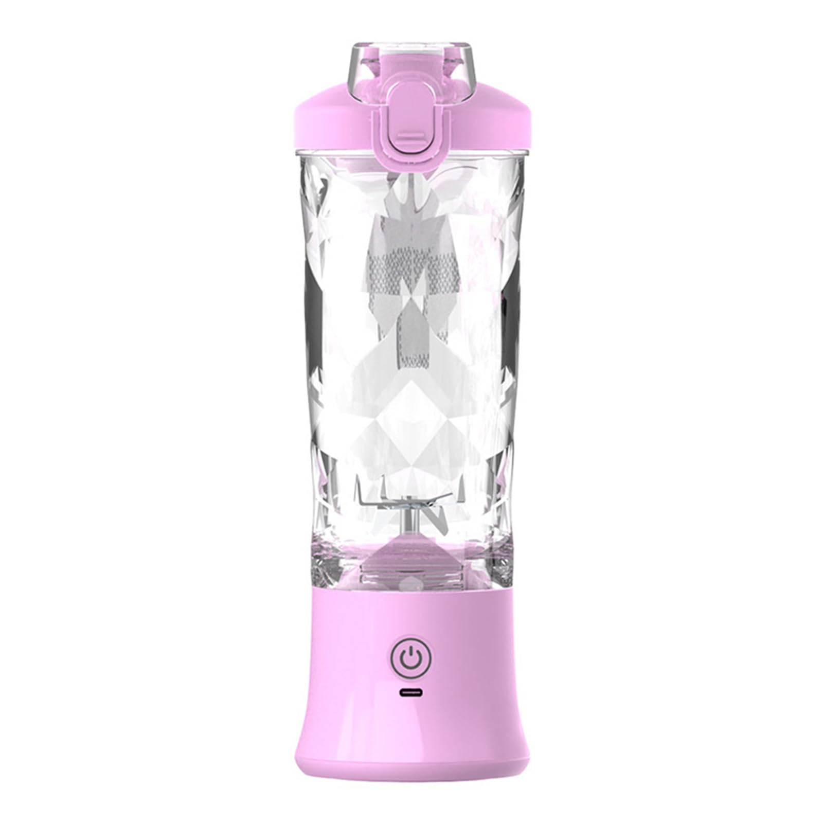 Batidora eléctrica portátil de 600 ml, color morado claro