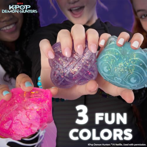 Image of Netflix Kpop Demon Hunters Saja Boys Pink Gelli Gels - Slow-Flow Glitter Squishy Sensory Toy, Sugar Squish Stress Fidget for Kids & Teens