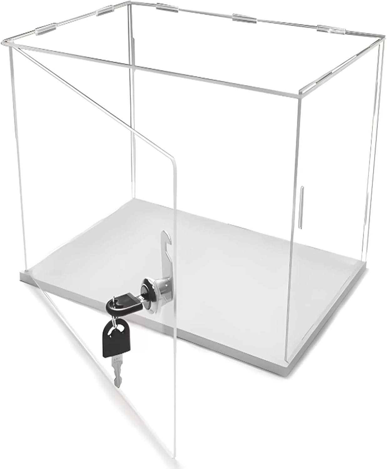 Lockable Acrylic Display Box for Flower Bouquets & Crown, Sizes 4"-16", Simple Donation Boxes for Cash & Gifts, 30x15x30cm (12"x6"x12") image 2