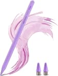 Universal Stylus Pen for iPad iPhone Android Tablets, No Bluetooth or Pairing Needed, USB-C Fast Charging, 4 LED Battery Indicators, Works with Most Touchscreen Devices,Purple