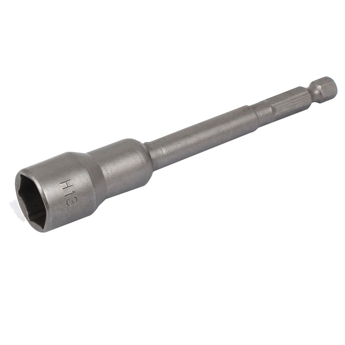 Uxcell Silver Grey Sourcingmap Hex Shank 13Mm Metal Magnetic Socket Nut Driver Gray 100Mm Length