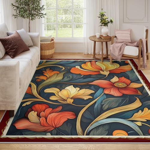 Carpette en fleurs bohèmes pour salon et descente de lit - 6
