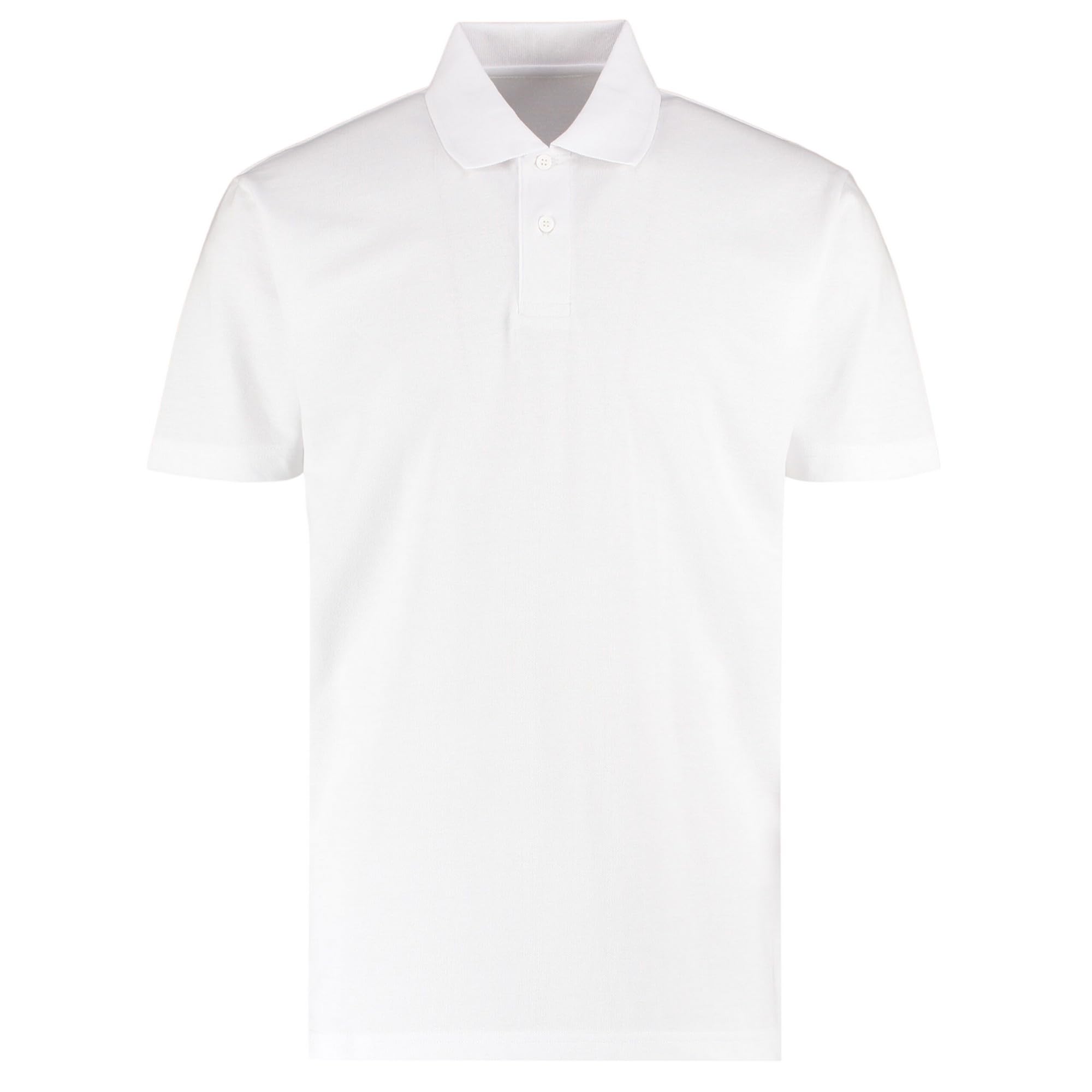 Kustom Kit Mens Short Sleeve Polo Shirts, White, XXXX-Large. KK422
