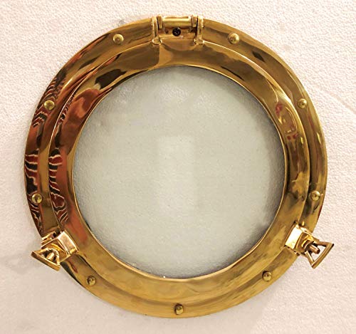 Hublot en laiton de 30,5 cm avec verre antique pour decoration murale marine
