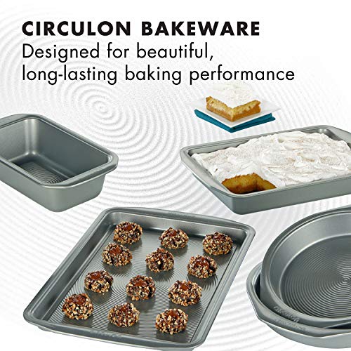 Circulon Nonstick Bakeware Set With Nonstick Bread Pan, Baking Pan, Cookie Sheet / Baking Sheet And Cake Pans - 5 Piece, Gray #TOP1