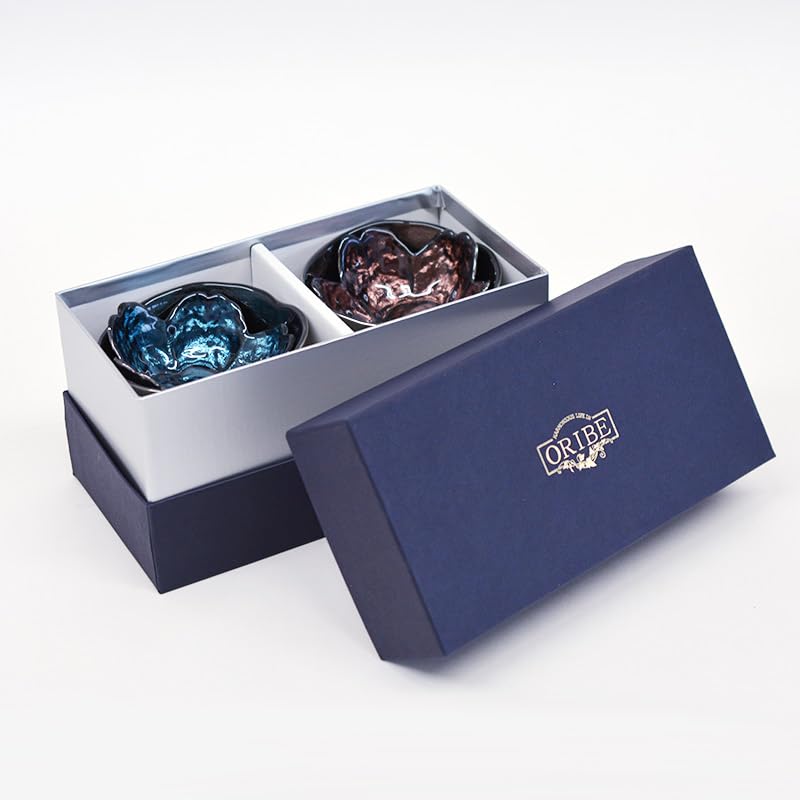 Amazon.co.jp: 織部 銀彩フリーグラスペア小皿付 ペア 2個セット