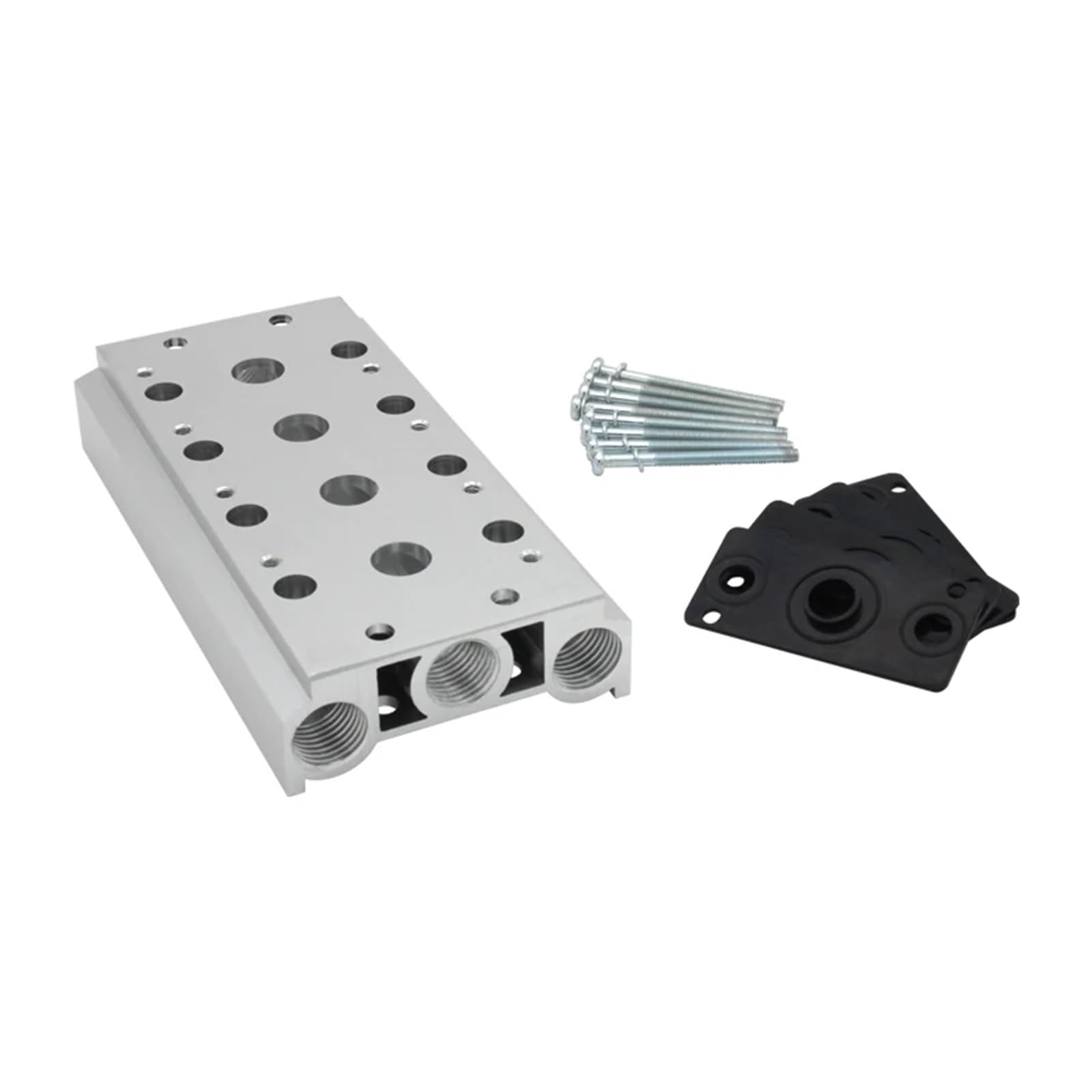 Colector 4V200M for electroválvulas serie 4V200 4V210-08 4V220-08 4V230-08 Colector de base de placa de válvula Colector de escape de aire(4V200M 5F)