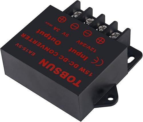 Miniatura 3 de Paquete de 2 convertidores de 12 V24 V a 5 V 3 A, convertidor de corriente continua, regulador reductor de fuentes de alimentación reguladas de 5 V,