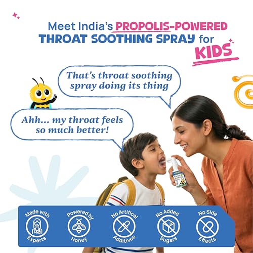 Image of Kids Sore Throat Spray | Bee Propolis & Honey | Non-Drowsy Relief & Immunity Support | No Artificial Additives | 30ml, 240 Sprays (Ages 6+)