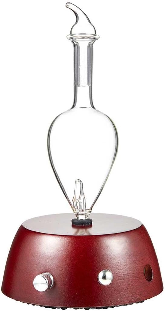 Elegance Nebulizing Essential Oil Diffuser for Aromatherapy by Organic Aromas Dark-Colored Wood Base and Glass Top