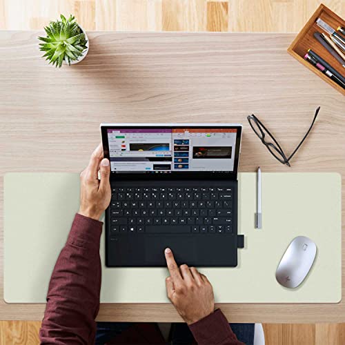 Image of Aothia Double-Sided Desk Pad, Large Mouse Pad, Office Mat, Non-Slip PU Leather Blotter, Laptop Pad, Waterproof Writing Pad for Office and Home (Matcha Green, 23.6 inch x 13.7 inch)