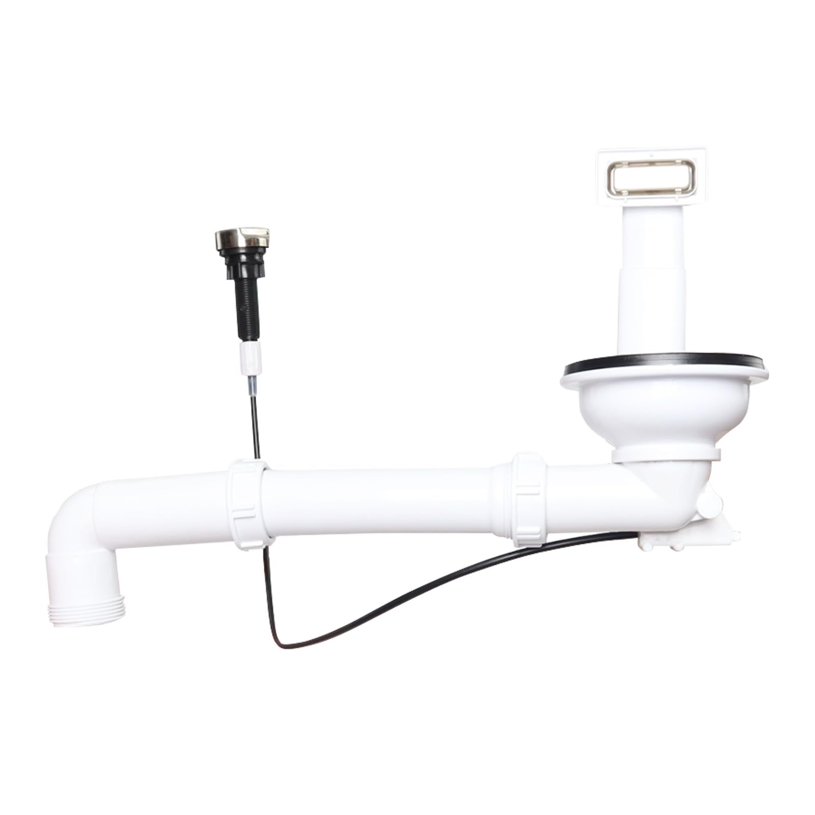 Bonde d'évier 3½" avec commande de vidange (excentrique rotatif) | Compatible avec de nombreux éviers de cuisine, pour trop-plein carré - Construction robuste et durable - Montage facile