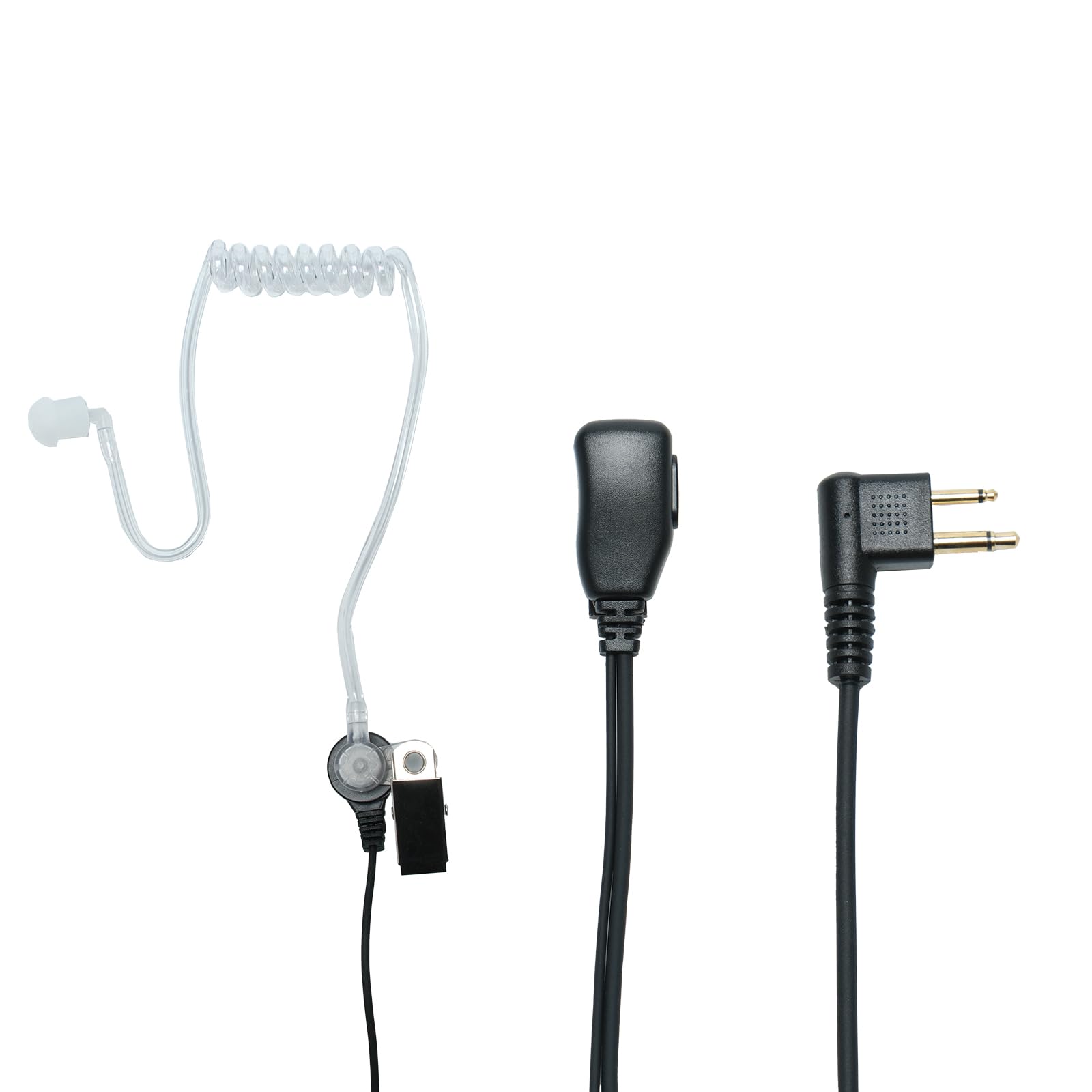 Auricular de tubo acústico de 2 pines para radio M1 R2 BC130 DLR1060 CP200 de 2 vías, 10 unidades