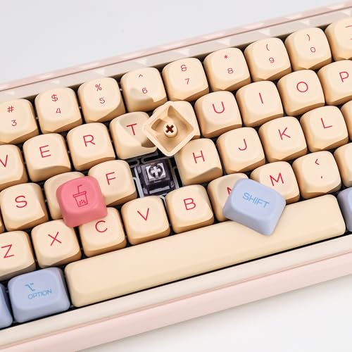 Image of KBDiy Marshmallow KOA Profile Keycaps Set,Dye-Sublimation PBT Pink Cute Custom Keyboard Keycap,141 Key Cap Set for Cherry Gateron MX Switches Mechanical Keyboards