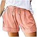 Blczomt Cruise wear for Women Shorts for Women Summer Beach Vacation Cute Comfy Drawstring Linen Pants Lounge Wear Casual Loose Cruise Outfits 2026 Pink L