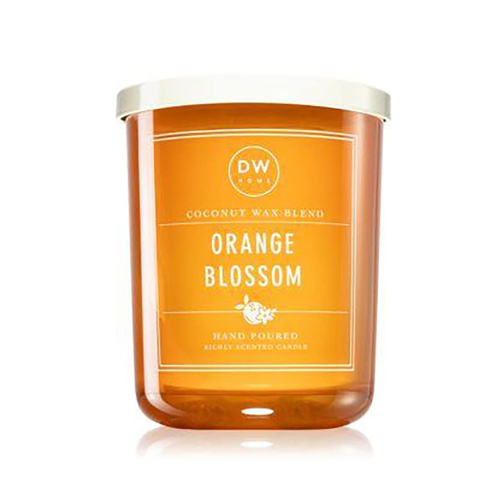 DW Home Hand Poured Richly Scented Medium Single Wick Candle with Metal Lid, (9.3 oz.) (Orange Blossom)