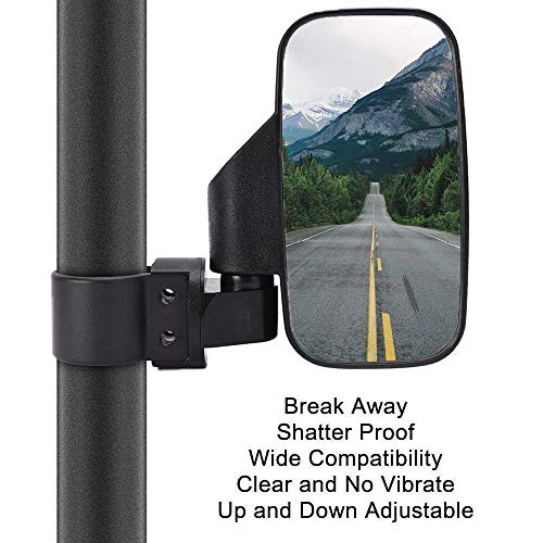Utv Mirror Set, Issyauto Clear Convex Mirror With Shatterproof Tempered Glass And 1.5"-2" Mount And Rear View Side Mirrors With 1.75-2 Inch Mount Compatible With Polaris Rzr Or 1.75"-2" Roll Bar #TOP1