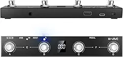 M-VAVE Chocolate Plus Controlador MIDI Sem Fio Teclado Profissional com 4 Botões Foot Switch, Interface Host MIDI para Controle Direto Efeitos, Bateria Longa Duração 12 Horas Windows Mac iOS Android