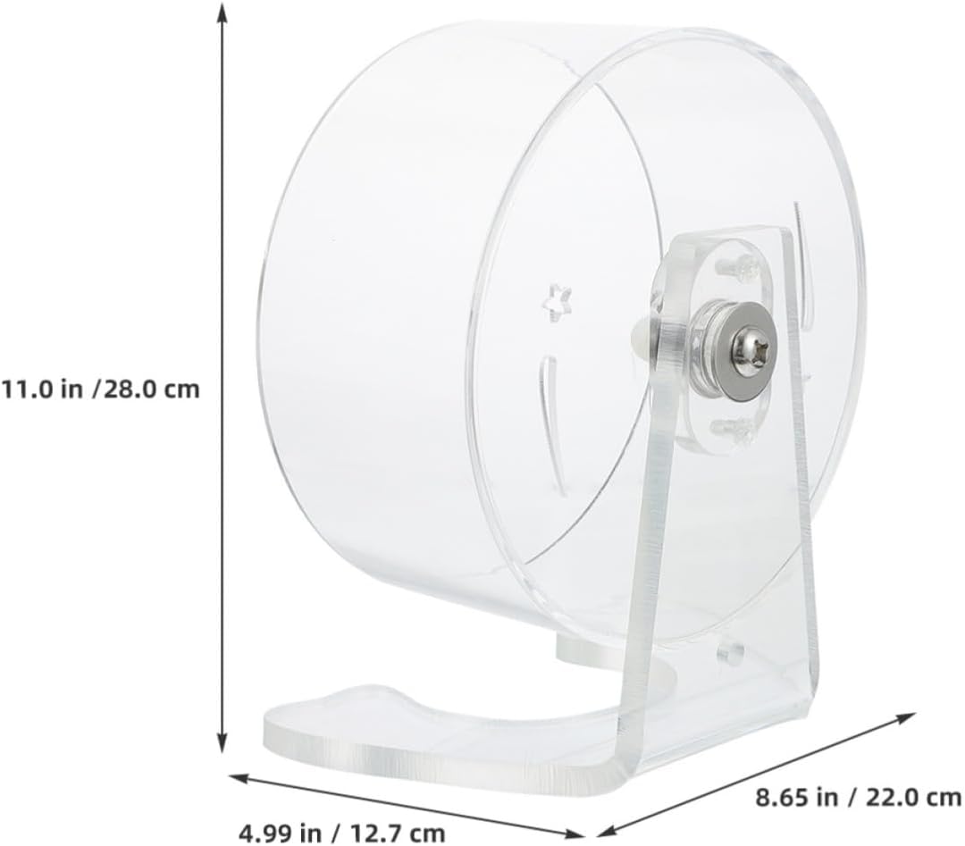 Toddmomy Silent Interior Spacious Material and Multi-Directional Acrylic Exercise Wheel Small with Movement Running with Stand Use Hamster for Animals for Pet Cage