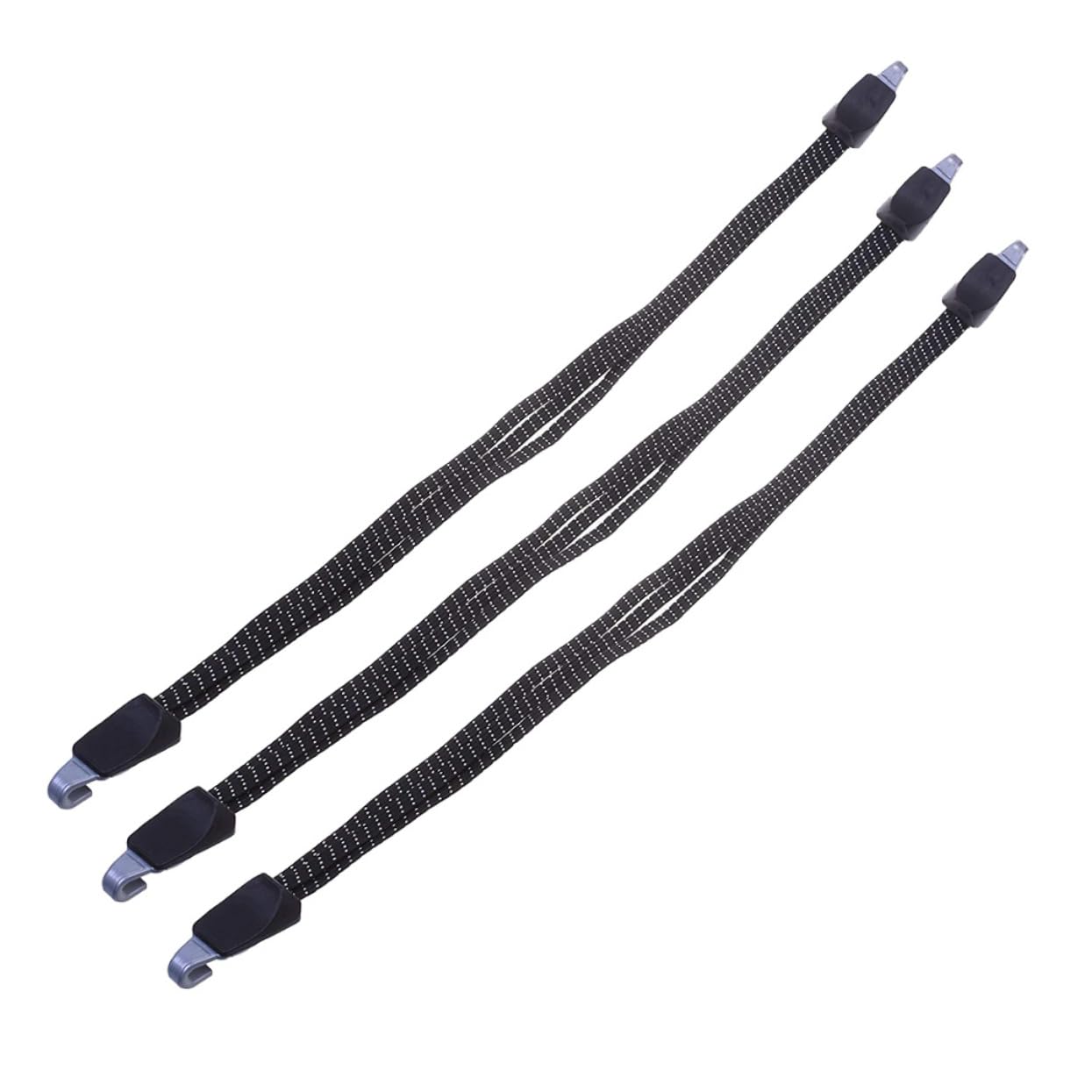 VANZACK 3pcs Shelf Tie Rope Cargo Pannier Seat Carrier Rack Holder Saddle Bag Luggage Rack for Garage Trunk Elastic Band Elastic Rope Adjustable Strap Bungee Cord Elastic Strap Black Nylon