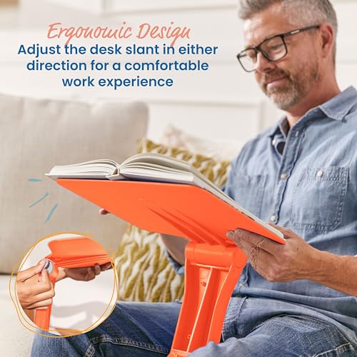 Image of ECR4Kids The Surf Folding Portable Lap Desk, Flexible Seating, Orange