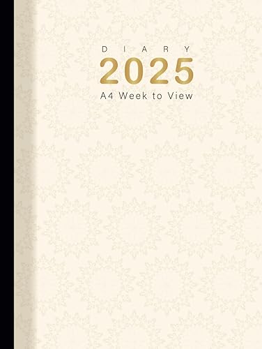 2025 Diary A4 Week to View: Planner from January 2025 to December 2025, 12 Months Diary, White Cover