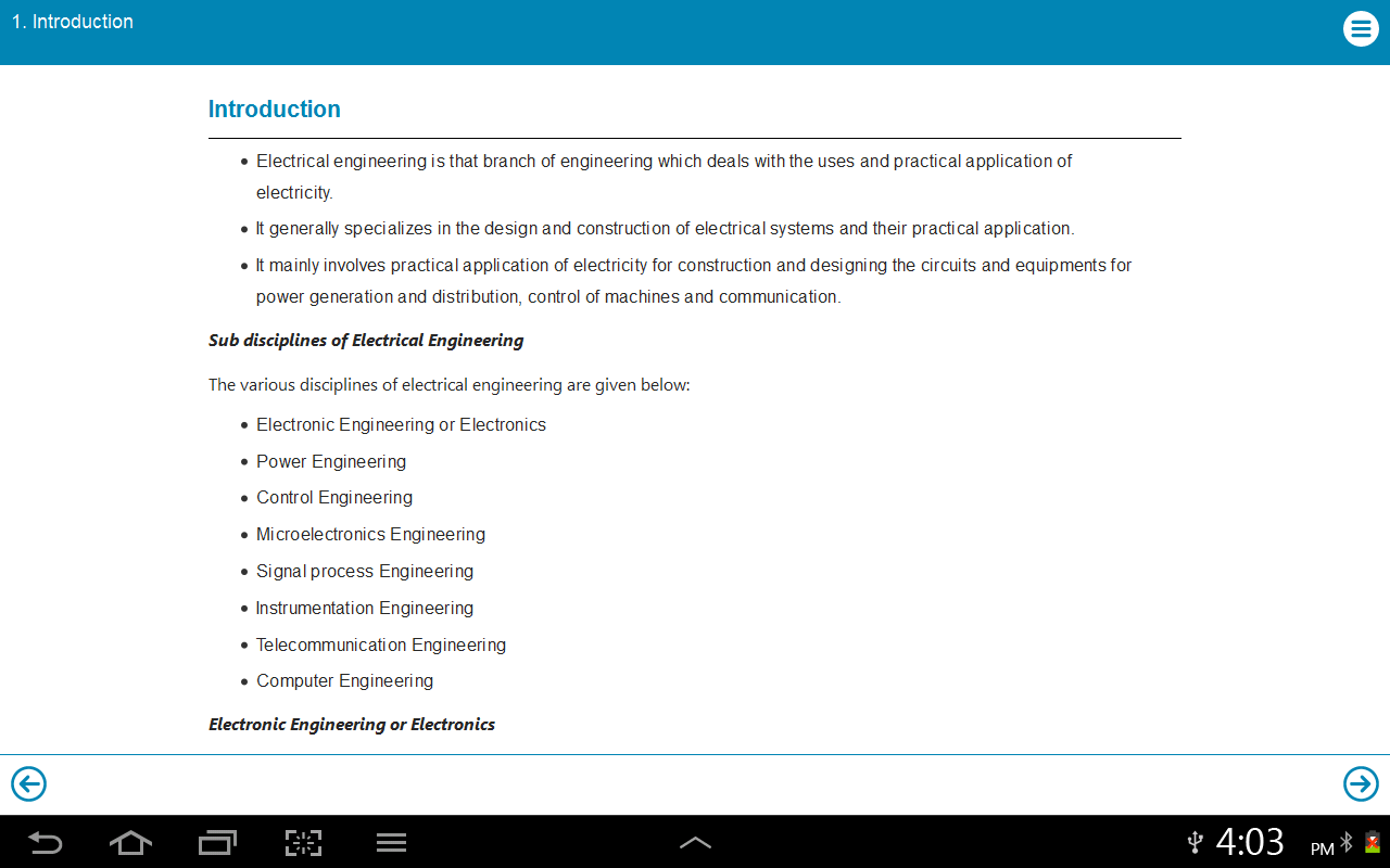 Electrical for Android