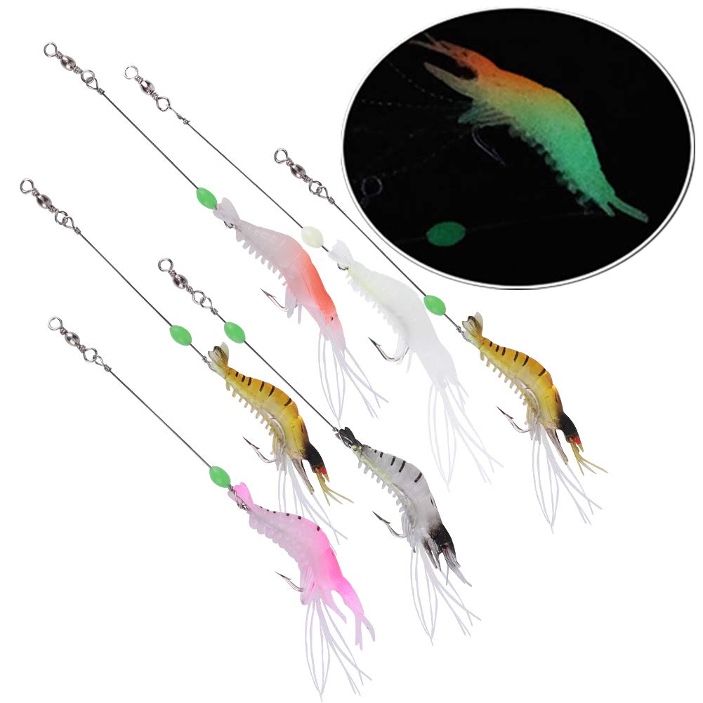Lot De 10 Leurres De Pêche Souples En Forme De Crevette – PVC, Jaune, 4 Cm, Légers, Pour Attirer Les Gros Poissons En Eau Profonde