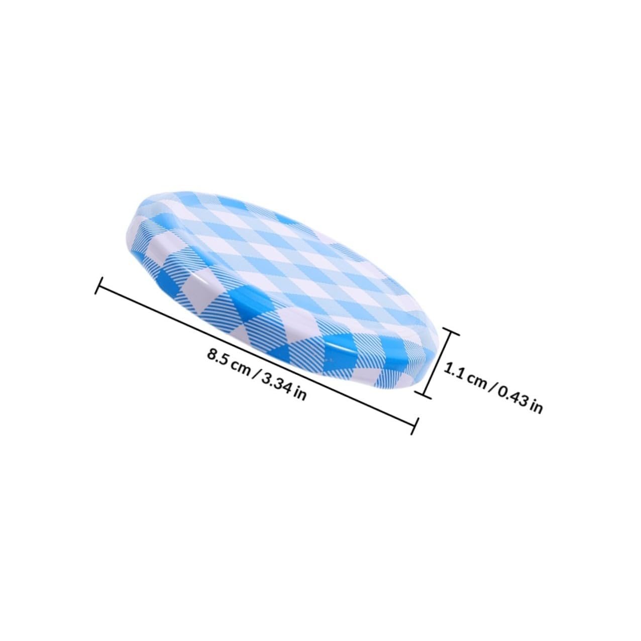 Lot de 50 Couvercles Hermétiques en Fer 63 Mm à Carreaux Bleus pour Bocaux de Conserve, Couvercles de Remplacement Pratiques et Réutilisables, Adaptés aux Pots à Confiture